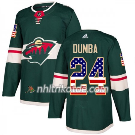 Minnesota Wild Trikot Matt Dumba 24 Adidas 2017-2018 Grün USA Flag Fashion Authentic - Herren